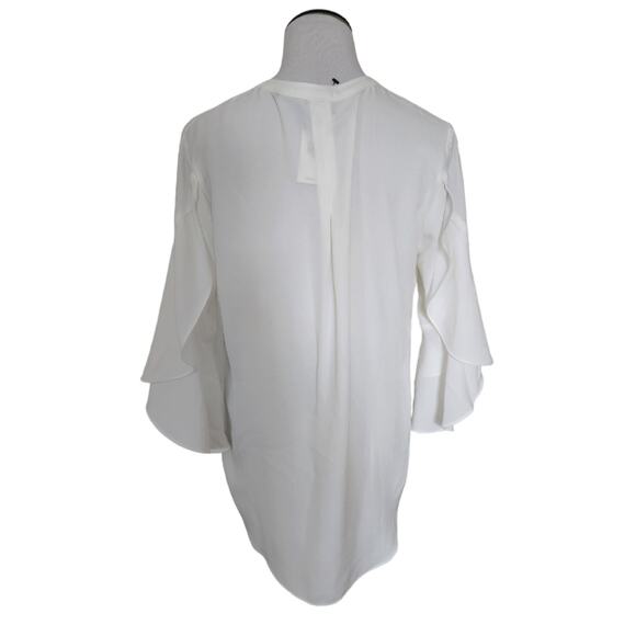 Cabi Flowy Button Front Work Blouse White Small - Picture 5 of 9